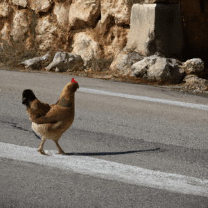 pourquoi une poule traverse la route